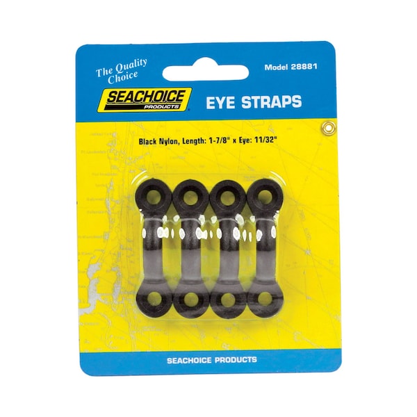 Seachoice Seachoice Polished Nylon 1-7/8 in. L X 11/32 in. W Eye Straps 4 pk 28881 - main